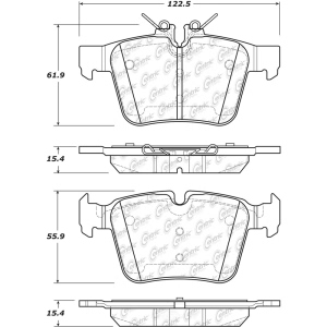 Centric Posi Quiet™ Ceramic Rear Disc Brake Pads for Mercedes-Benz C400 - 105.17950