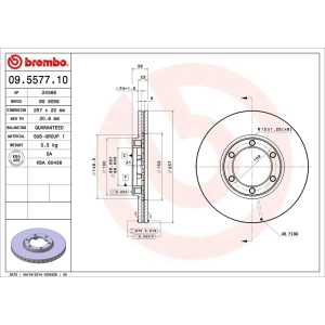 brembo OE Replacement Front Brake Rotor for Isuzu Pickup - 09.5577.10