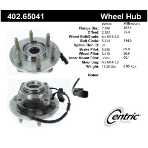 Centric Premium™ Rear Passenger Side Driven Wheel Bearing and Hub Assembly for 2012 Ford Expedition - 402.65041