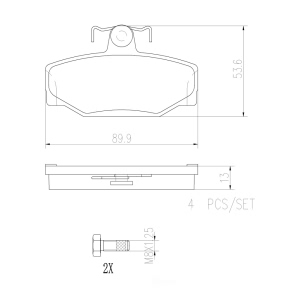 brembo Premium Ceramic Rear Disc Brake Pads for Volvo V90 - P86009N