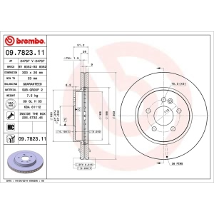 brembo UV Coated Series Vented Front Brake Rotor for 2002 Mercedes-Benz ML320 - 09.7823.11
