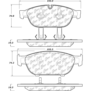 Centric Posi Quiet™ Ceramic Front Disc Brake Pads for 2016 Audi A8 Quattro - 105.15490