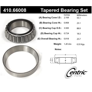 Centric Premium™ Rear Passenger Side Outer Wheel Bearing and Race Set for 2011 GMC Sierra 3500 HD - 410.66008