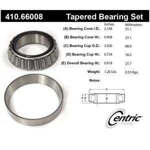 Centric Premium™ Rear Passenger Side Outer Wheel Bearing and Race Set for 2019 Chevrolet Silverado 3500 HD - 410.66008