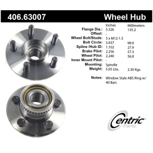 Centric Premium™ Wheel Bearing And Hub Assembly for Plymouth Neon - 406.63007