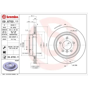 brembo UV Coated Series Vented Rear Passenger Side Brake Rotor for 1997 BMW M3 - 09.8700.11