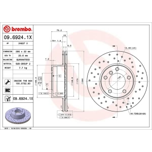brembo Premium Xtra Cross Drilled UV Coated 1-Piece Front Brake Rotors for BMW 525i - 09.6924.1X