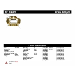 Centric Semi-Loaded Brake Caliper for Fiat - 141.04009