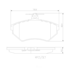 brembo Premium Ceramic Front Disc Brake Pads for 1999 Volkswagen Jetta - P85032N