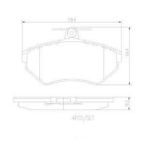 brembo Premium Ceramic Front Disc Brake Pads for Volkswagen Cabrio - P85032N