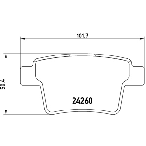 brembo Premium Low-Met OE Equivalent Rear Brake Pads for 2008 Ford Taurus - P24063