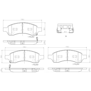 brembo Premium Ceramic Front Disc Brake Pads for 2012 Chevrolet Colorado - P10049N