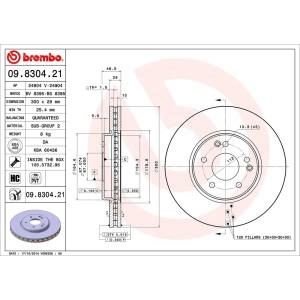 brembo UV Coated Series Vented Front Brake Rotor for Mercedes-Benz SLK280 - 09.8304.21