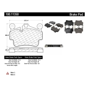 Centric Formula 100 Series™ OEM Brake Pads for Porsche 718 Boxster - 100.11350