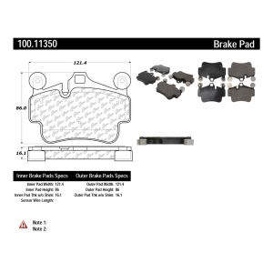 Centric Formula 100 Series™ OEM Brake Pads for 2015 Porsche Cayman - 100.11350