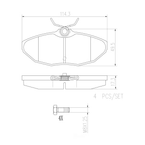 brembo Premium Ceramic Rear Disc Brake Pads for Ford Thunderbird - P36013N