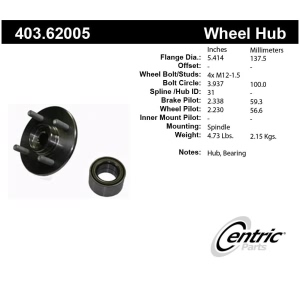 Centric Premium™ Wheel Hub Repair Kit for 1991 Saturn SL - 403.62005