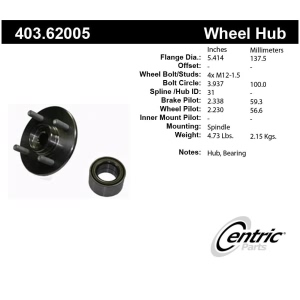 Centric Premium™ Wheel Hub Repair Kit for 1993 Saturn SL2 - 403.62005