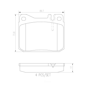 brembo Premium Ceramic Front Disc Brake Pads for Mercedes-Benz 350SD - P50004N