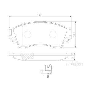 brembo Premium Ceramic Front Disc Brake Pads for 2000 Mazda Millenia - P49019N