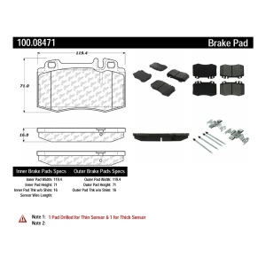 Centric Formula 100 Series™ OEM Brake Pads for 2004 Mercedes-Benz CLK55 AMG - 100.08471