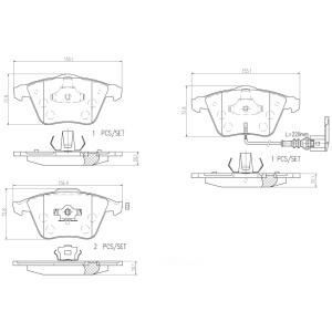 brembo Premium Ceramic Front Disc Brake Pads for 2008 Audi TT Quattro - P85079N