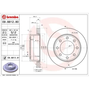 brembo UV Coated Series Rear Brake Rotor for 2015 Chevrolet Express 2500 - 09.8812.81