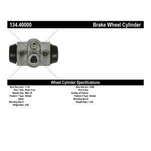 Centric Premium Rear Drum Brake Wheel Cylinder for Honda Accord - 134.40000