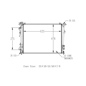 TYC Engine Coolant Radiator for 2007 Hyundai Sonata - 2832