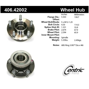 Centric Premium™ Wheel Bearing And Hub Assembly for 2002 Infiniti Q45 - 406.42002