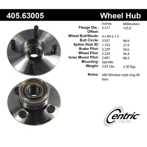 Centric C-Tek™ Standard Wheel Bearing And Hub Assembly for Plymouth Neon - 405.63005E