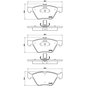 brembo Premium Low-Met OE Equivalent Front Brake Pads for 2009 Mercedes-Benz E350 - P50075