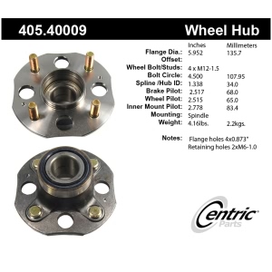 Centric Premium™ Wheel Bearing And Hub Assembly for 1997 Honda Accord - 405.40009