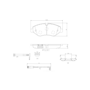 brembo Premium Ceramic Front Disc Brake Pads for Mercedes-Benz Sprinter 2500 - P50085N