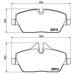 brembo Premium Low-Met OE Equivalent Front Brake Pads for 2017 Mini Cooper - P06034