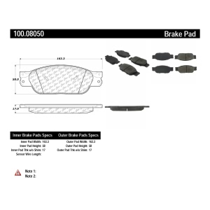 Centric Formula 100 Series™ OEM Brake Pads for 2003 Ford Thunderbird - 100.08050