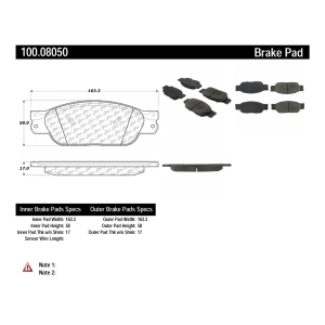 Centric Formula 100 Series™ OEM Brake Pads for 2003 Lincoln LS - 100.08050