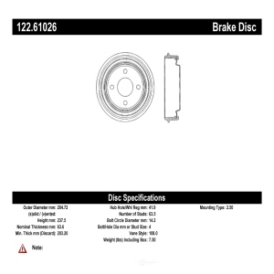 Centric Premium™ Brake Drum for Ford Escort - 122.61026