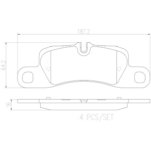 brembo Premium Ceramic Rear Disc Brake Pads for 2015 Porsche Cayenne - P65036N