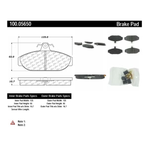 Centric Formula 100 Series™ OEM Brake Pads for 1986 Volvo 740 - 100.05650