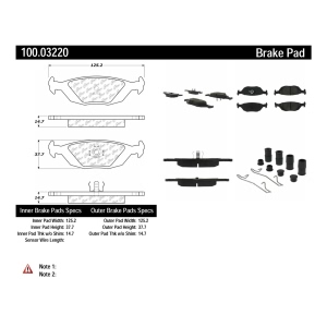 Centric Formula 100 Series™ OEM Brake Pads for Saab 9000 - 100.03220