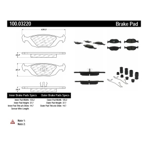 Centric Formula 100 Series™ OEM Brake Pads for 1989 Saab 900 - 100.03220