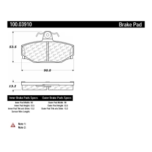 Centric Formula 100 Series™ OEM Brake Pads for 1998 Volvo S90 - 100.03910
