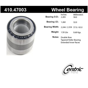 Centric Premium™ Rear Driver Side Wheel Bearing and Race Set - 410.47003