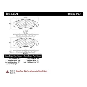Centric Formula 100 Series™ OEM Brake Pads for 2017 Audi A6 Quattro - 100.13221