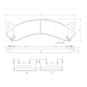 brembo Premium Ceramic Rear Disc Brake Pads for 2001 GMC Sierra 3500 - P10041N