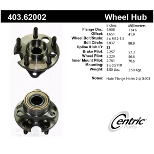 Centric Premium™ Wheel Hub Repair Kit for Chevrolet Citation II - 403.62002