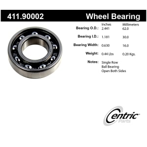 Centric Premium™ Rear Passenger Side Inner Single Row Wheel Bearing for Porsche 924 - 411.90002