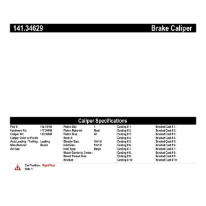 Centric Semi-Loaded Brake Caliper for 2013 BMW ActiveHybrid 3 - 141.34629