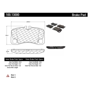 Centric Formula 100 Series™ OEM Brake Pads for 2007 Porsche 911 - 100.13000
